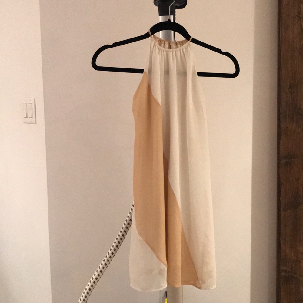 Cream and white high neck dress